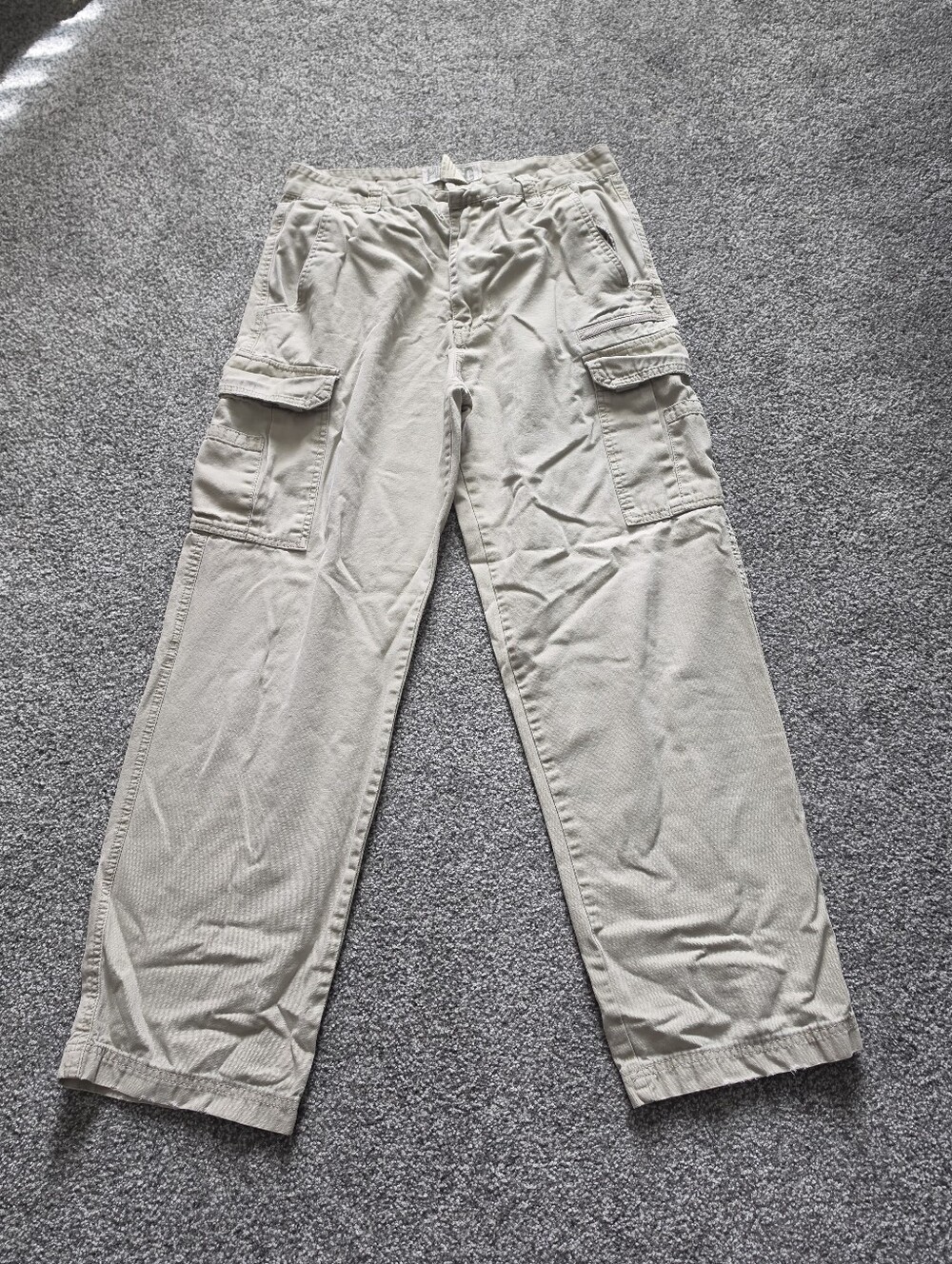 Plugg Men's Cargo Pants in Light Beige - Utility Pockets